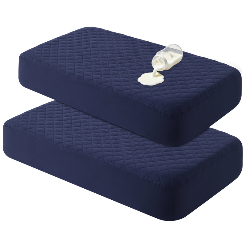 Ensemble de 2 protecteurs de matelas matelassés imperméables pour lit de bébé, protecteur de couche de lit TPU silencieux
