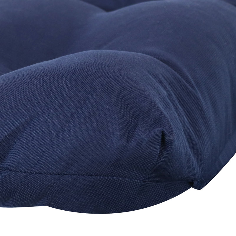 Outdoor 23" x 47" Tufted High Back Hair Cushion - Blue, Blue