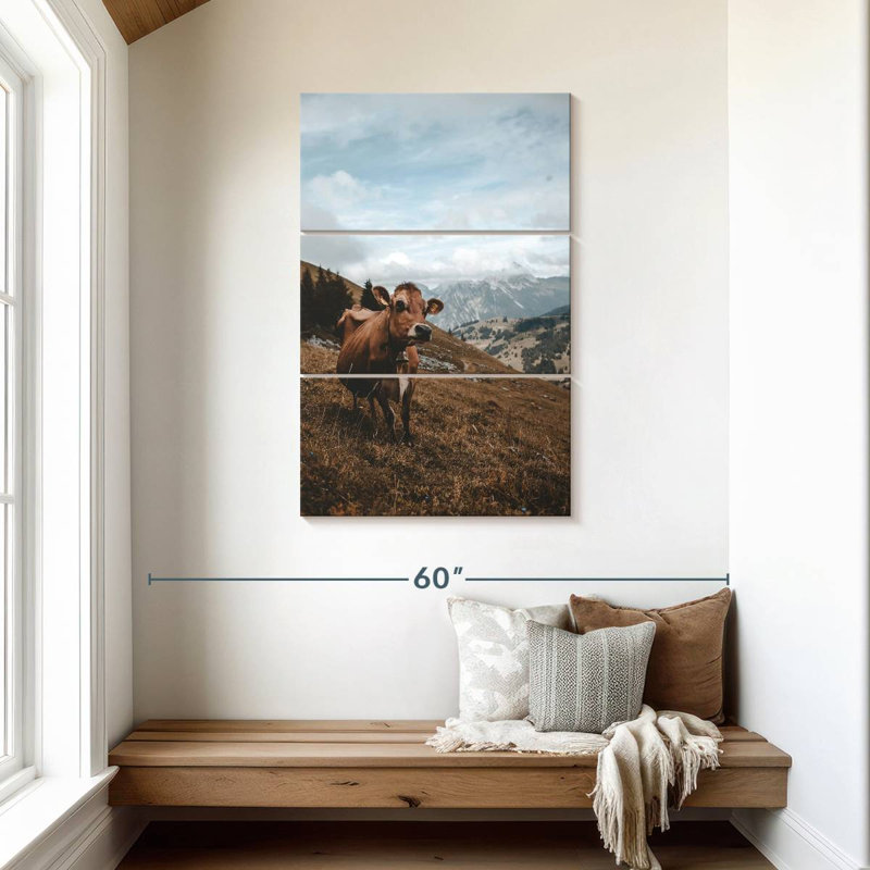 Brampt Simple Cow On Hill, 45" H x 28" W