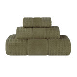 Ensemble de serviettes en coton gaufré Hisela Zero Twist