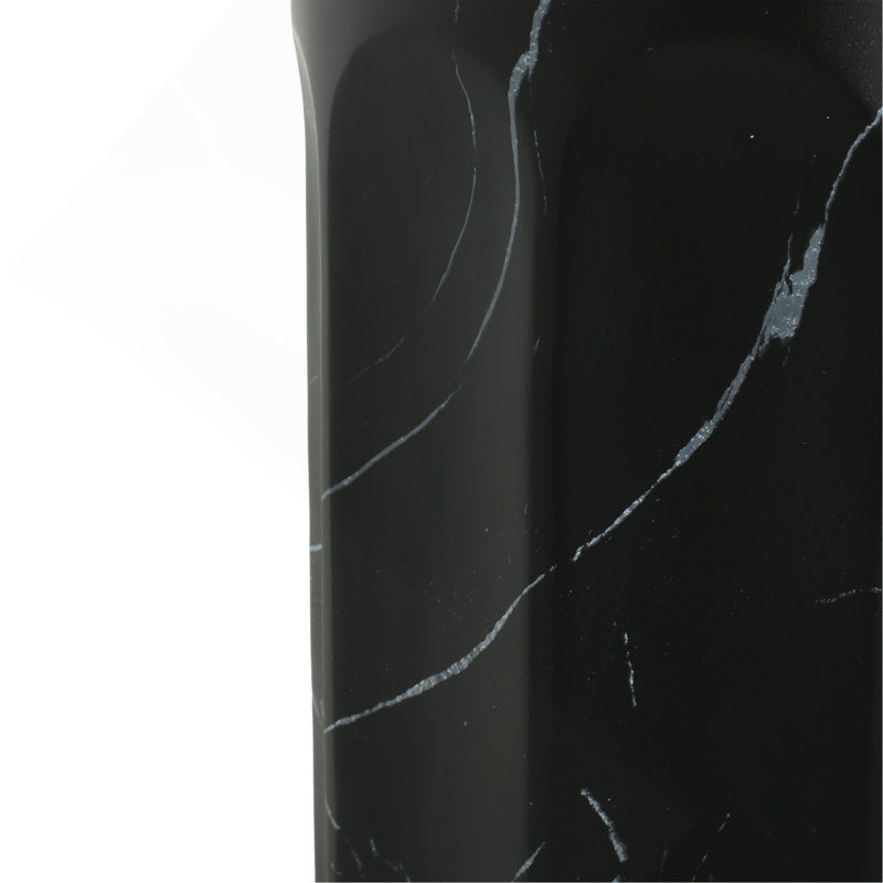 Table de bout d'extérieur en marbre noir effet béton léger, table de bout Mgo de salon