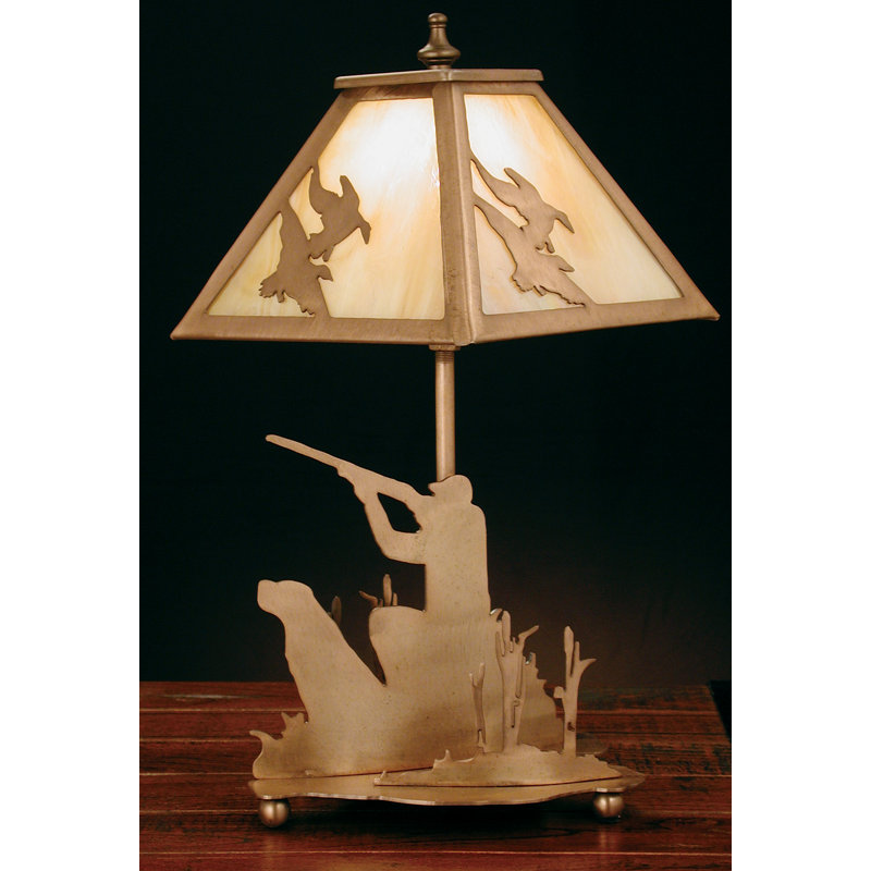 Lampe de table 15,5" canardr avec chien, Beige