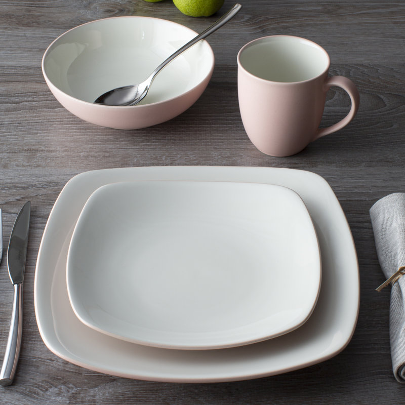 Noritake Colorwave Square Dinner Plates, 10-3/4", Pink