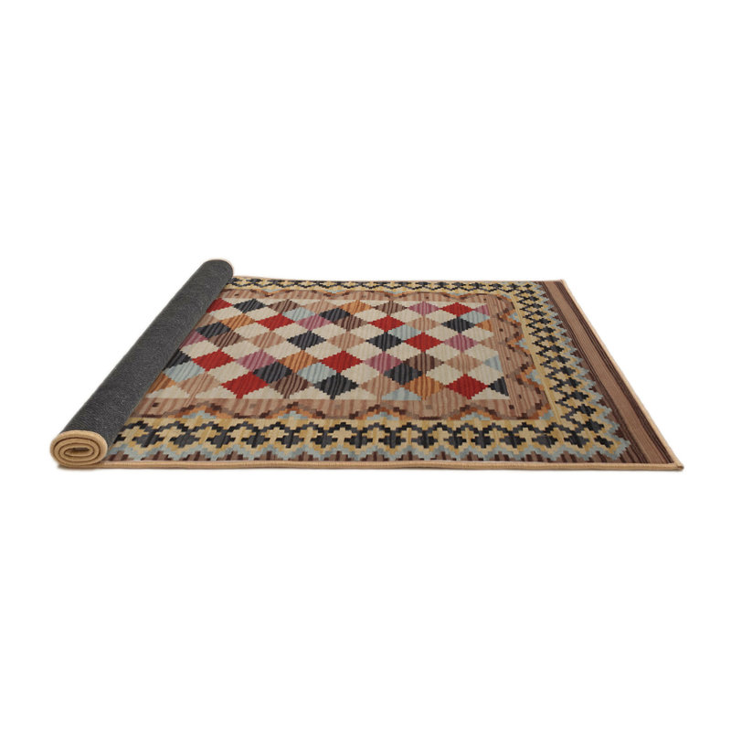 Tapis géométrique brun, Rond 8 pi