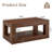39.4" 2-Tier Mid Century Coffee Table with Storage – Rustic Farmhouse Rectangular Center Table with Thick Tabletop for Living Room, Office, or Apartment in Walnut-171234425