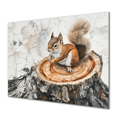 Cute Squirrel On A Wood Slide Forest IV - Squirrel Metal Print