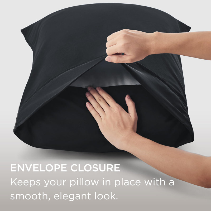 Bedsure Decorative Boho Polyester Pillow Case(Set Of 2), Standard (50 x 75 cm), Black