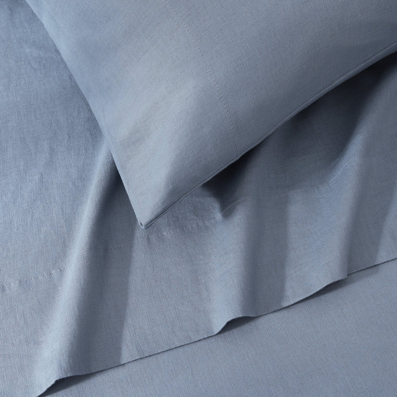 Egyptian-Like Cotton-European Linen Sheet Set, Dusk, Twin XL Sheet Set with 1 Pillowcase