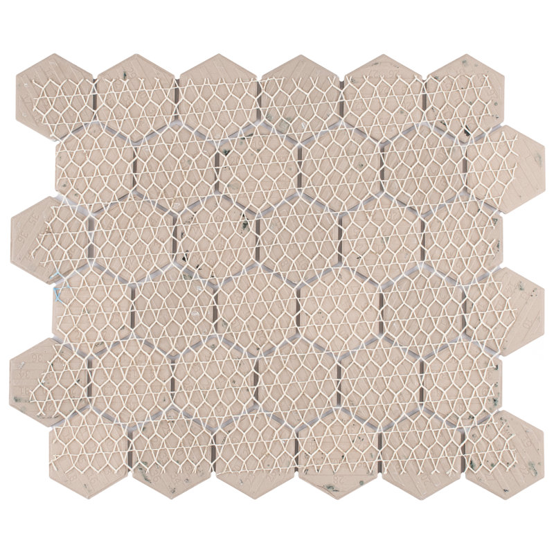 Medley 2" Hex 11-1/8 in. x 12-5/8 in. Porcelain Mosaic Floor and Wall Tile, Slate Blue