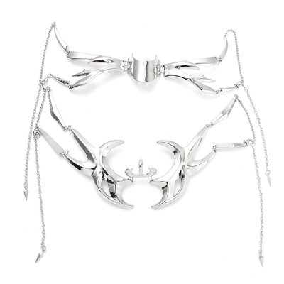 Irregular Metal Mask Gothic Punk Mechanical Masquerade Ball Mask Necklace Exaggerate Personality Punk Mask