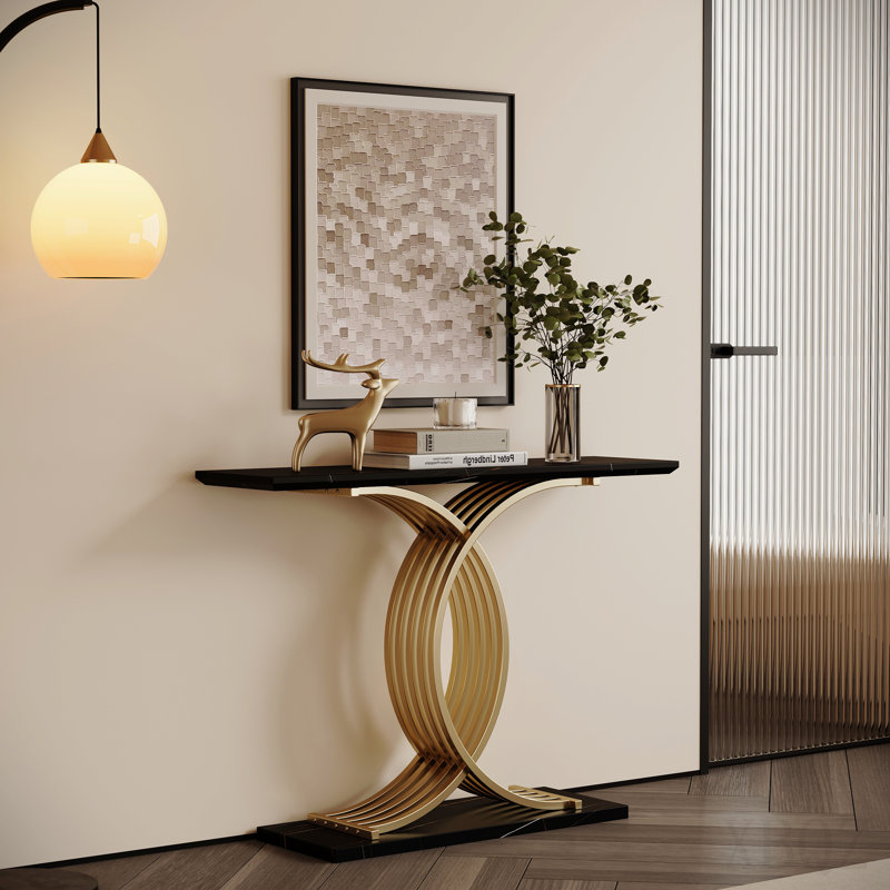 Console d'appoint, pieds d'entrée en métal entrelacés de luxe, mobilier d'entrée haut de gamme