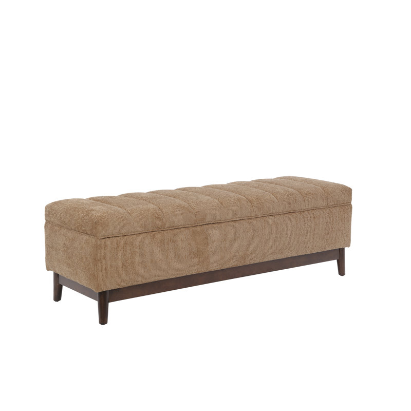 Brooke Channel Tufted Lift Top Storage Bench, Tan