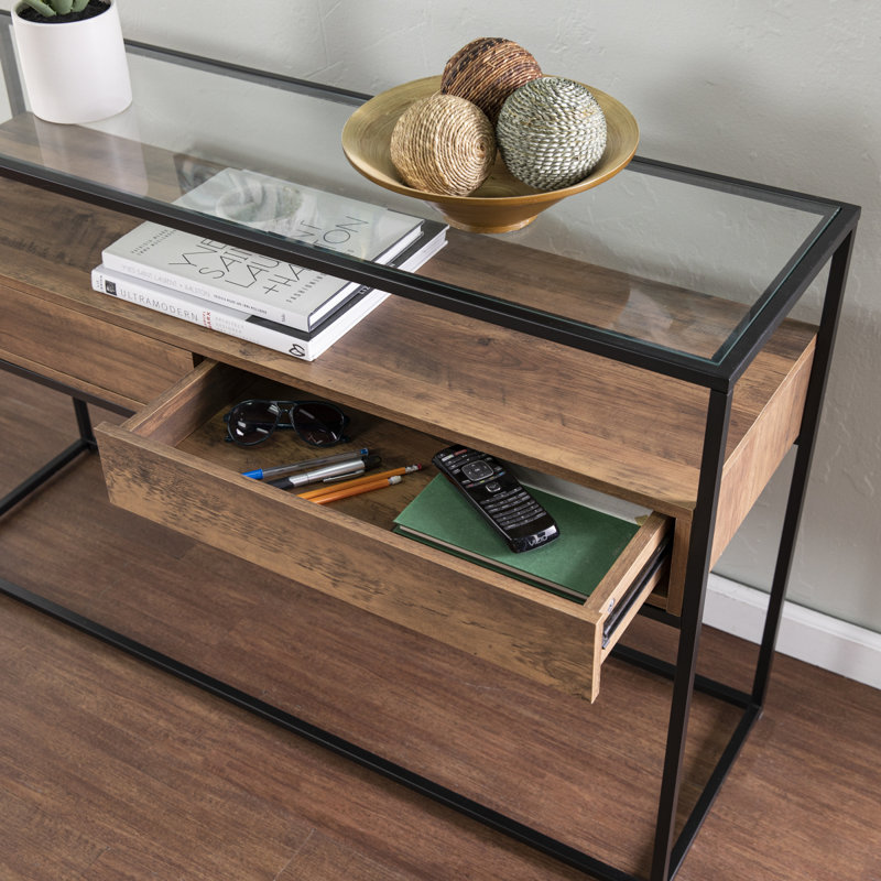 Console Olivern Glassstop avec rangement