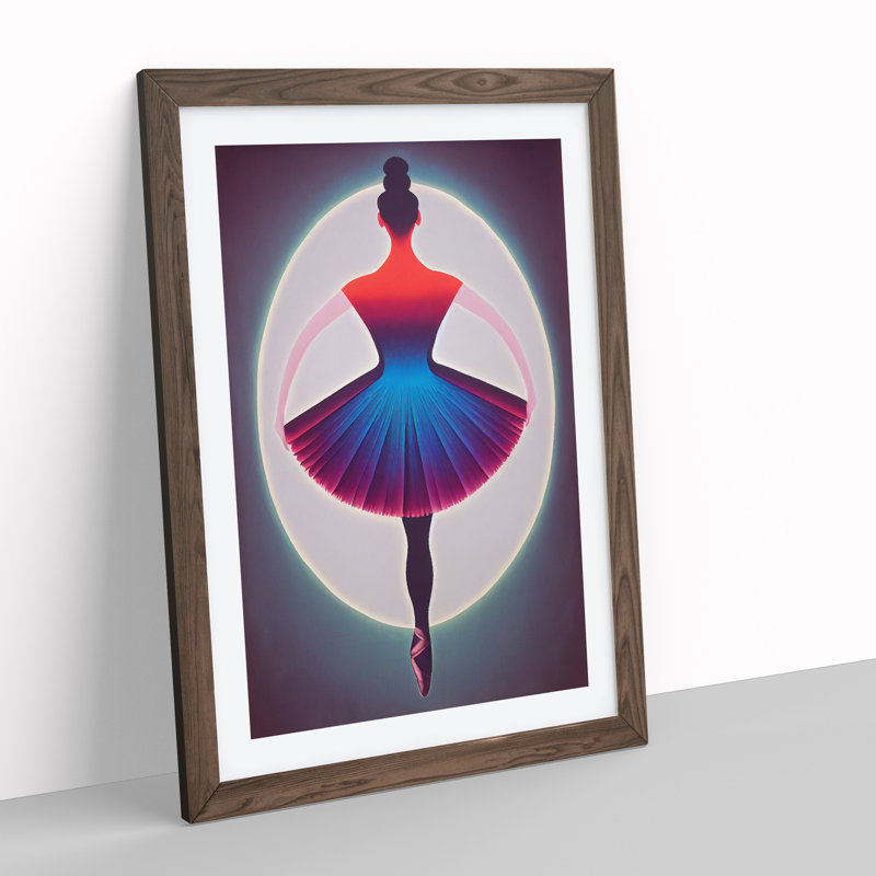 Celebrated Ballerina - Wall Art, 66cm H x 48cm W x 2cm D, Walnut Framed, White