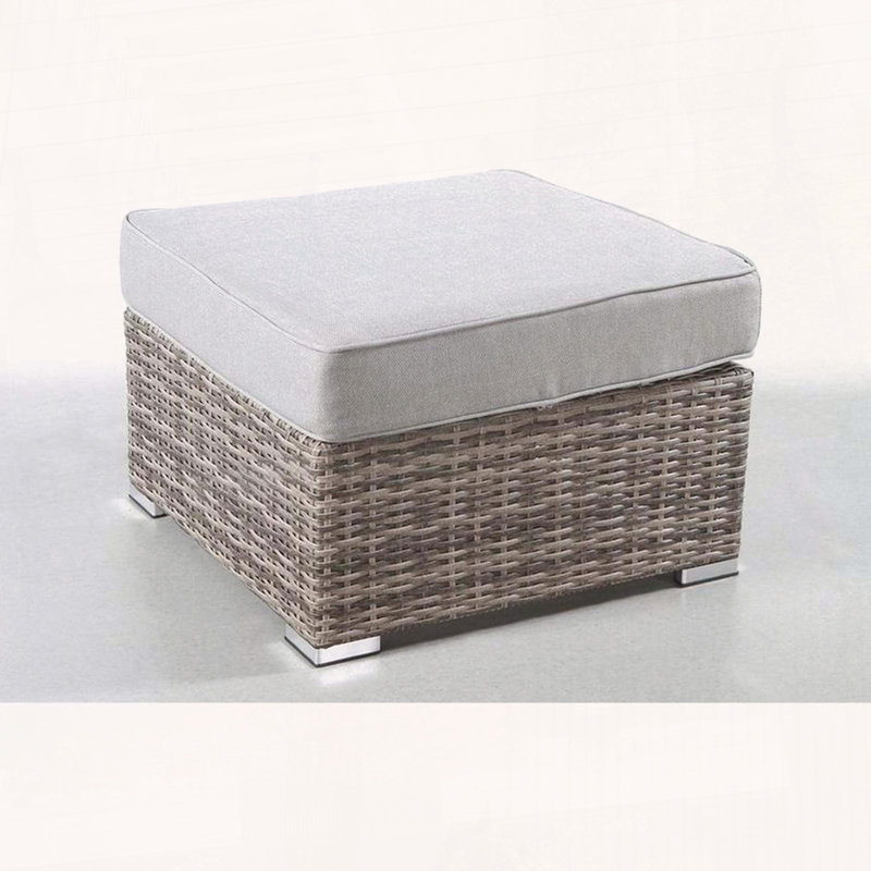 Repose-pieds d'extérieur avec coussin entièrement assemblé