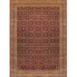 Agra Hand Knotted Wool Oriental Area Rug in Burgundy