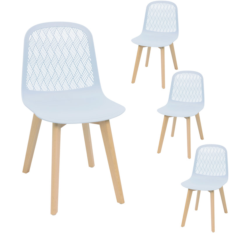 Mid Century Modern PP Chair with Beech Wood Legs, Kitchen & Dining Room SH-C, Light Blue