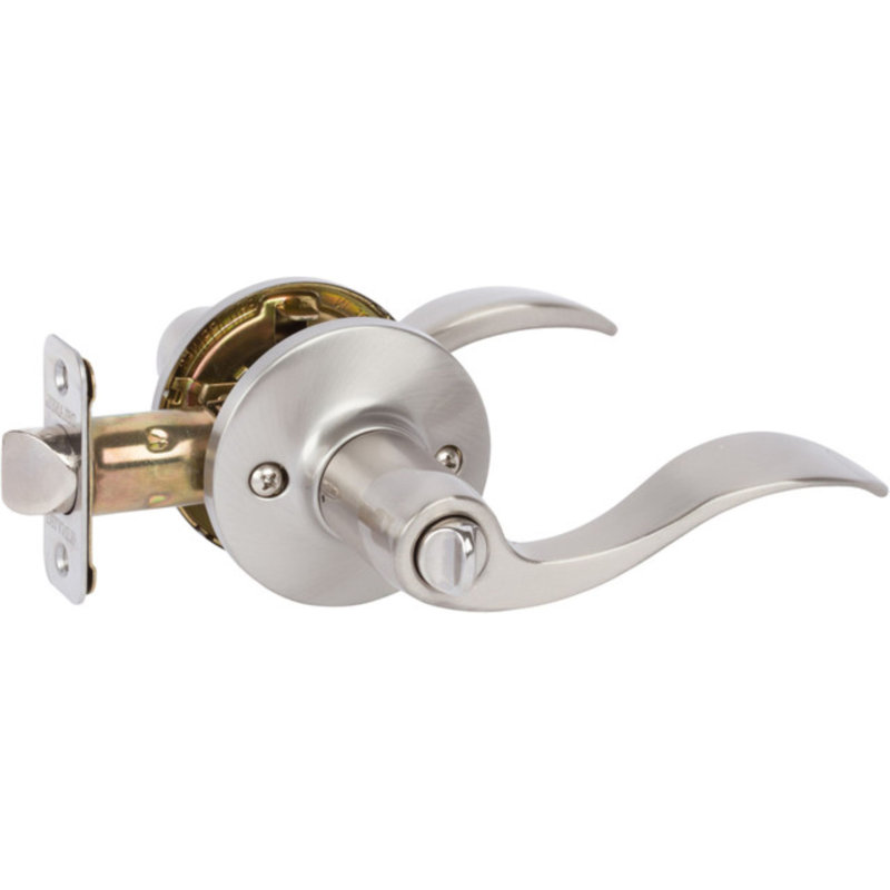 Levier de porte Delaney Logan nickel satiné, Nickel satiné, Intimité, Droite
