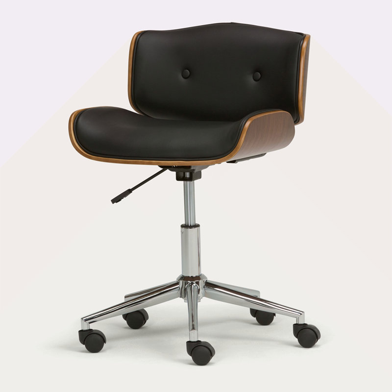 Chaise de bureau en bois cintré, Noir