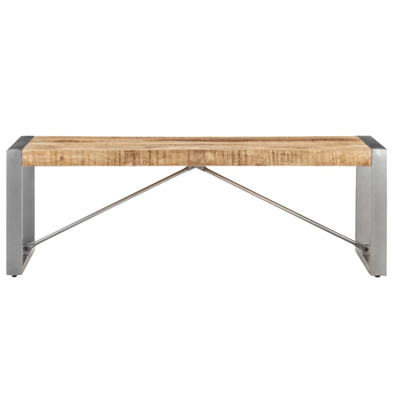Coffee Table Solid Wood with Sheesham Finish, Grey, Oak, 15.7" H x 23.6" W x 47.2"D