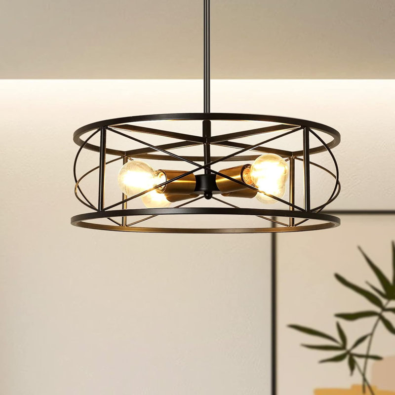 Luminaire suspendu tambour à 4 lumières Ley