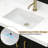 20" White Rectangular Ceramic Undermount Sink For Bathroom Vanity Countertop
