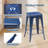 Stackable Backless Metal Bar Stools, Indoor/Outdoor Kitchen Counter Stools, Industrial Home Dining Chairs-117247554