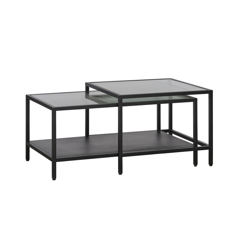 4 Legs 2 Nesting Table Set with Storage