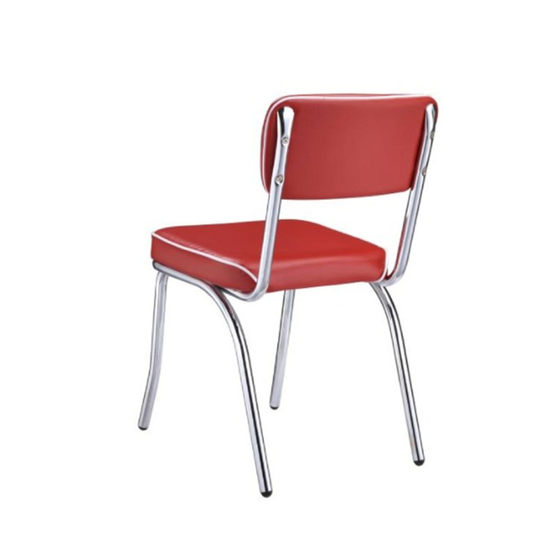Sayville 18'' H Faux Leather Upholstered Metal Side Chair, Red