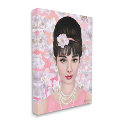 " Audrey Hepburn Polished Fashion Accessories Floral Pattern " by Diane Neukirch