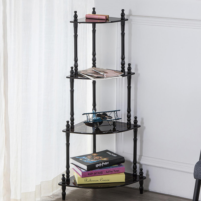 39" Tall 4-Tier Wooden Standing Corner Shelf