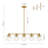 Modern 5-Light Ribbed Glass Kitchen Island Linear Pendant