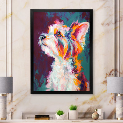 «Strokes Paint Of Dog Portrait» - Décoration murale moderne sur toile