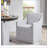 Grey Polyester Armchair with Rectangle Base Style