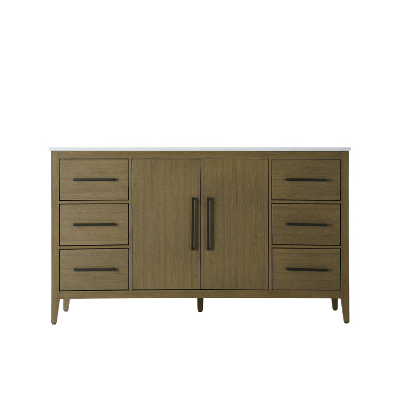 Meuble-lavabo simple 60 po, Brun châtaigne