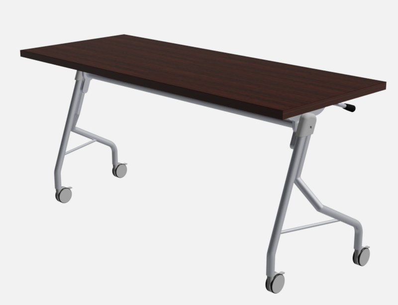Table de formation avec roulettes Gaona, H 29 po x l 60 po x P 24 po, Acajou classique