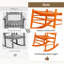 Chaise berçante de patio orange en bois massif-1945240003