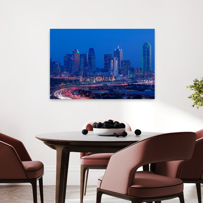 High Angle View Of A Multiple Lane Highway In Front Of A City Interstate-35E Dallas Texas Usa Abstract Contemporary Architecture City Art