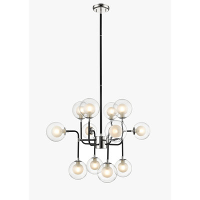 12 - Light Geometric LED Pendant with Glass Accents