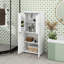 Armoire de rangement haute et large pour salle de bain, unité de rangement pour salle de bain, armoire autoportante avec 4 portes, tablettes réglables