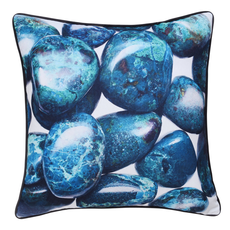 Norman Wyatt Home - Coussin à motif de galets - Bleu, Galet bleu 3