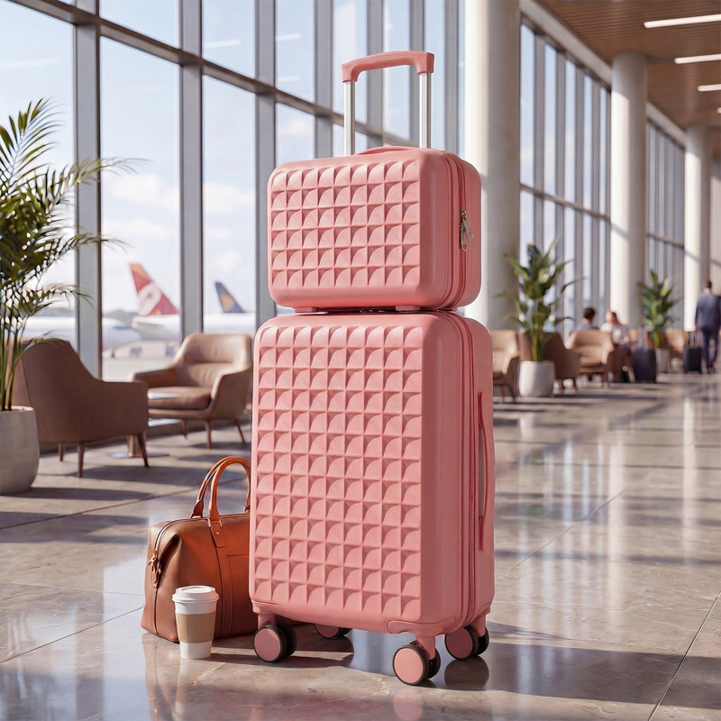 Pink 2‑Piece Hardside Luggage Set