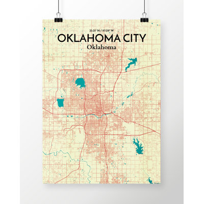 Oklahoma City Map - No Frame Print