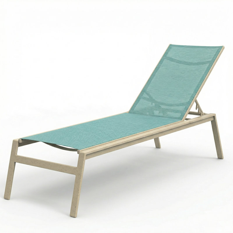 Chaise, Dupione Aquamarine Sling/Sandea