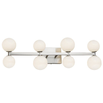 Applique murale à bras nickel brossé à 8 lumières Hadleigh