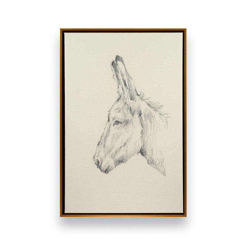 «Donkey Study II» par Ethan Harper, reproduction d'art, H 48 po x l 36 po, «Floater», reproduction encadrée sans passe-par