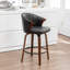 Tabouret de comptoir pivotant rembourré avec structure en bois Devault-296065754