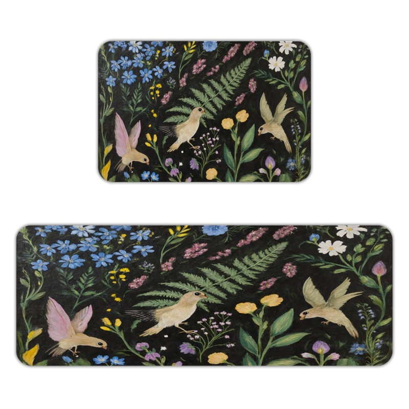 Elegant Geometric Shapes, 2 Count Non Slip Kitchen Mats