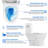 ADA Compliant One-Piece Elongated Toilet 1.28 GPF Single Flush 12-Inch Rough-In Modern Bathroom Toilet with Soft Close Seat-124555457-124555458