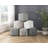 Square Pouf Jacquard Fabric Upholstery Modern Ottoman